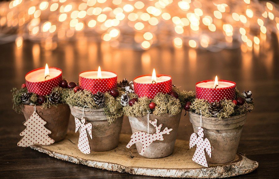 Beautiful Christmas decorations create the festive atmosphere at home