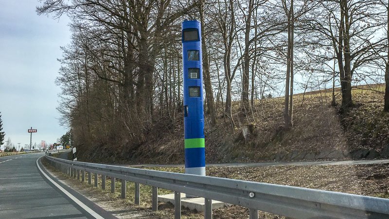 Blue pillars on federal roads speed cameras