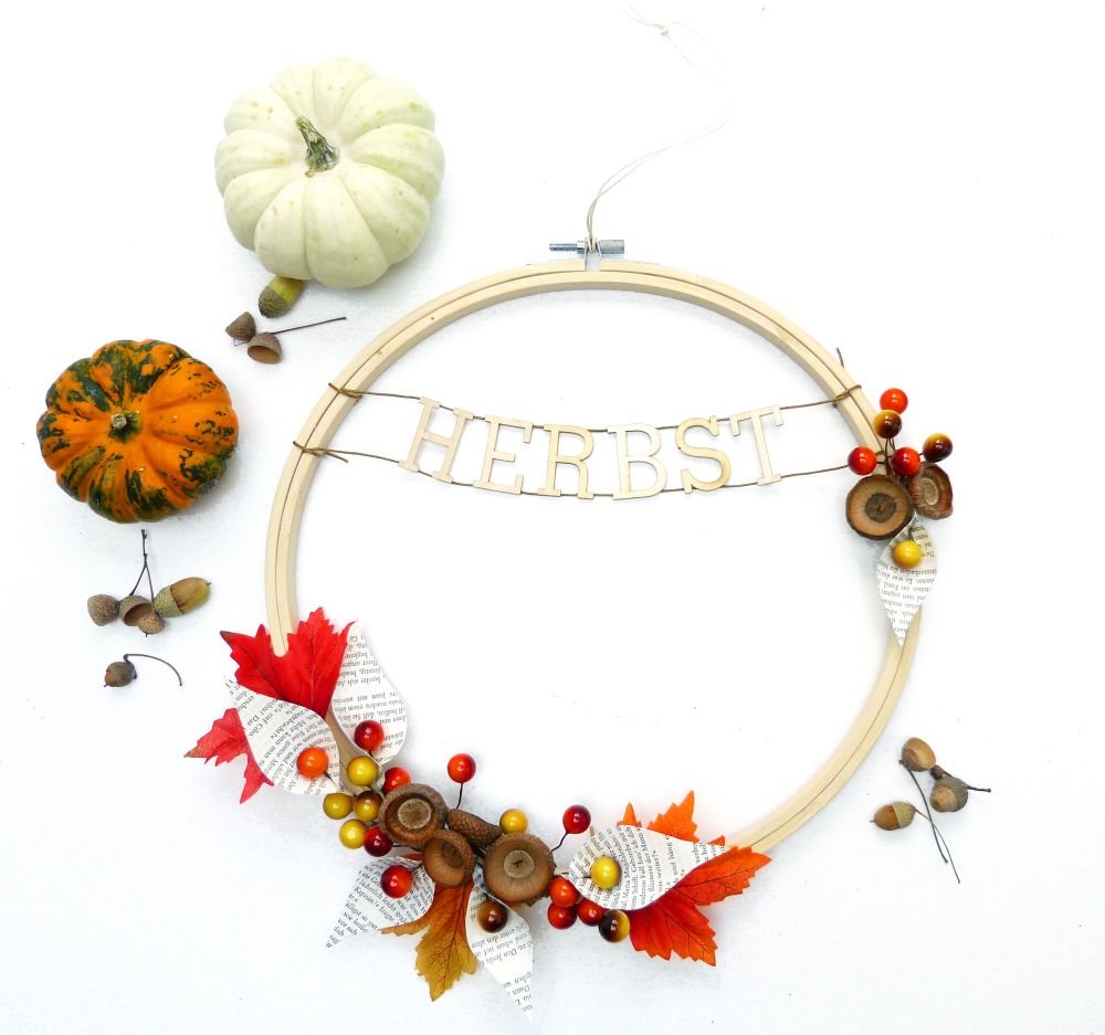 Celebrate the new season with an autumn wreath made of
