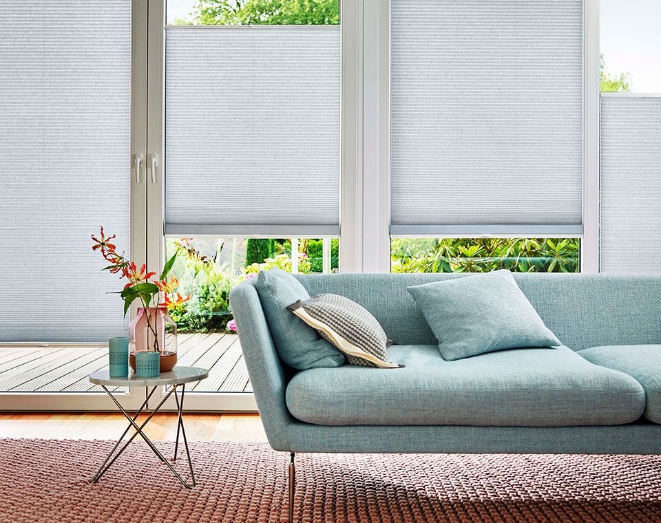 Elegant pleated blinds offer the best sun protection for your