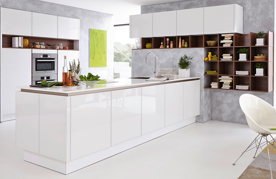 Furnishing kitchens in white and gray