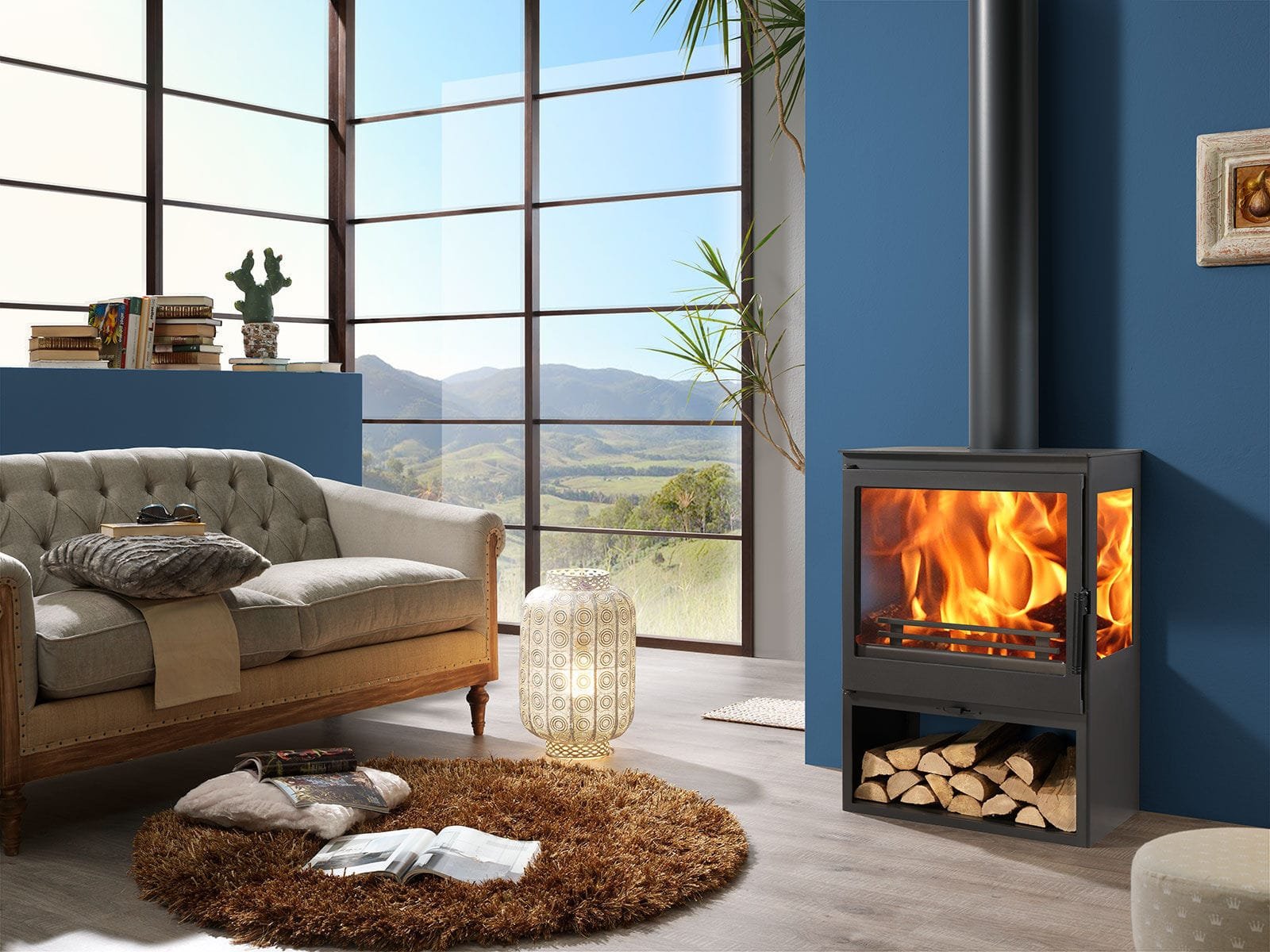 Modern wood burning stoves are real classics with a rustic charm
