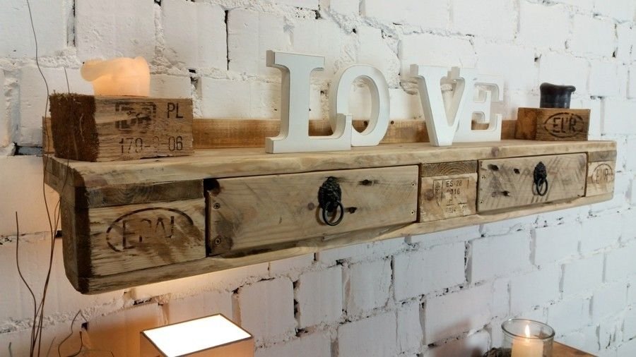 Shelf made of pallets lots of great ideas for
