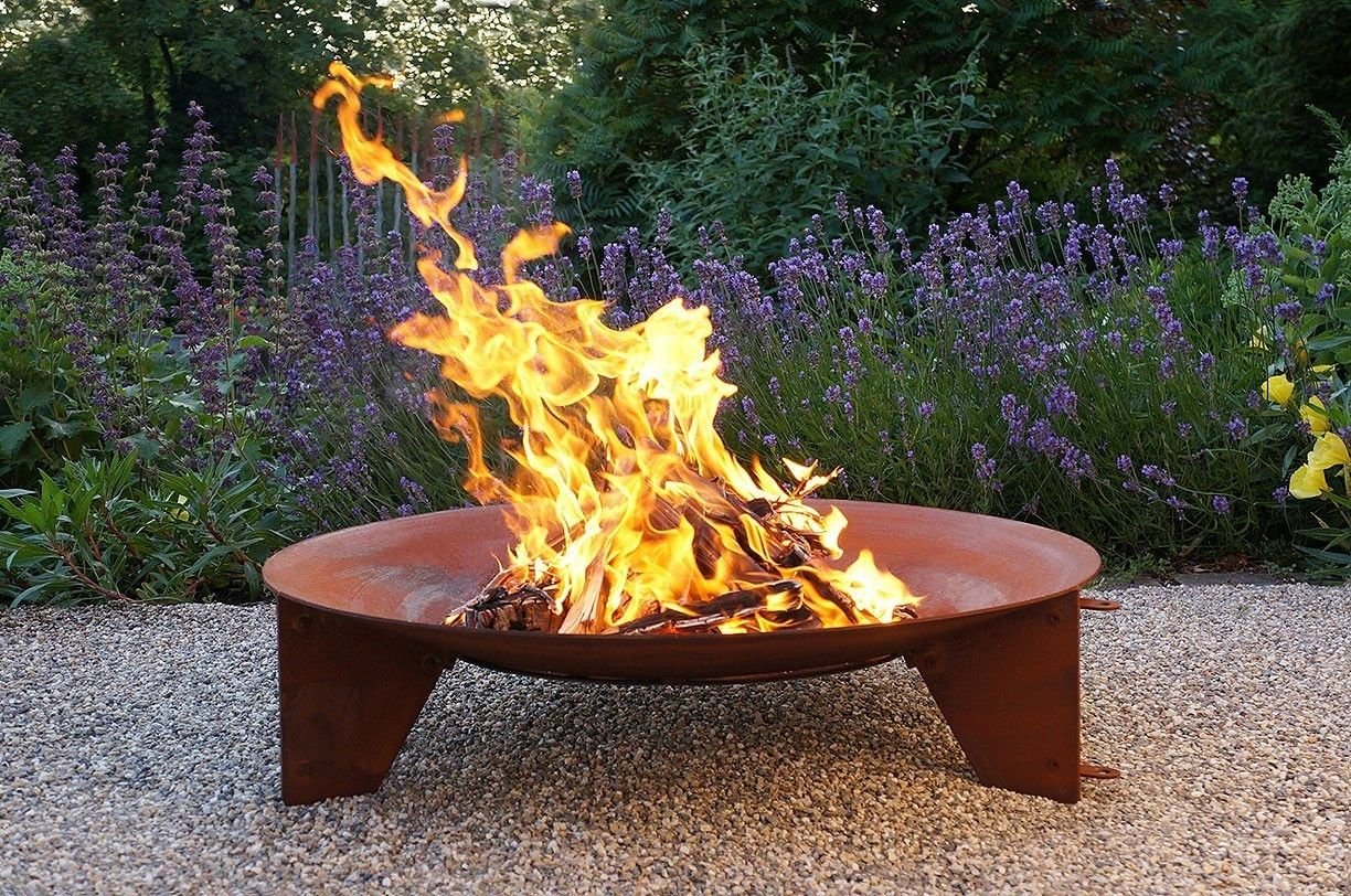 Somewhat unusual ideas for a metal fireplace for outdoor use