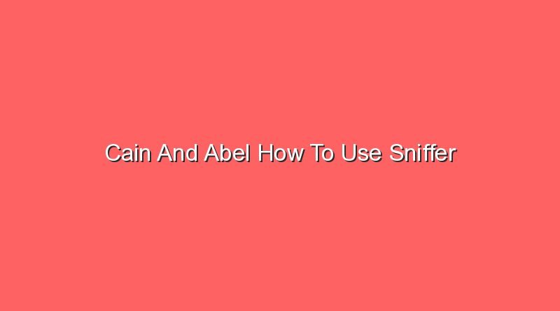cain and abel how to use sniffer 30393
