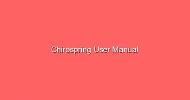 chirospring user manual 16907