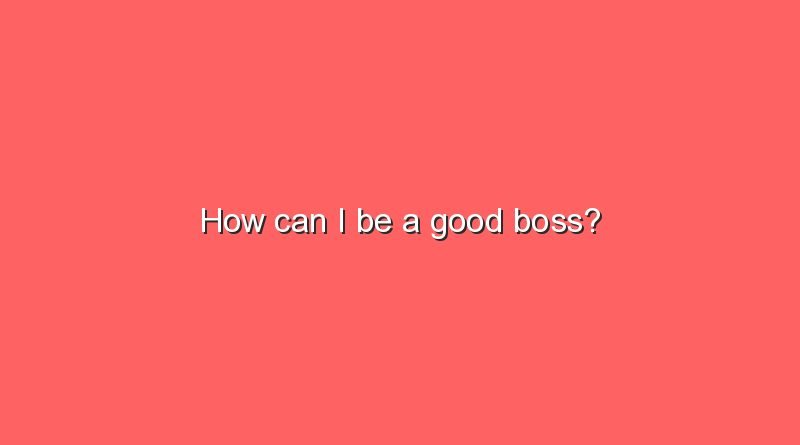 how can i be a good boss 9775