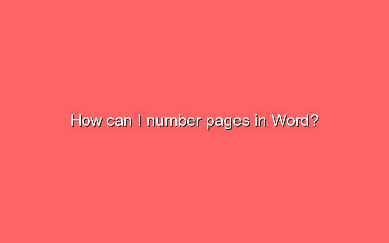 How To Start The Page Number On The Second Page Word