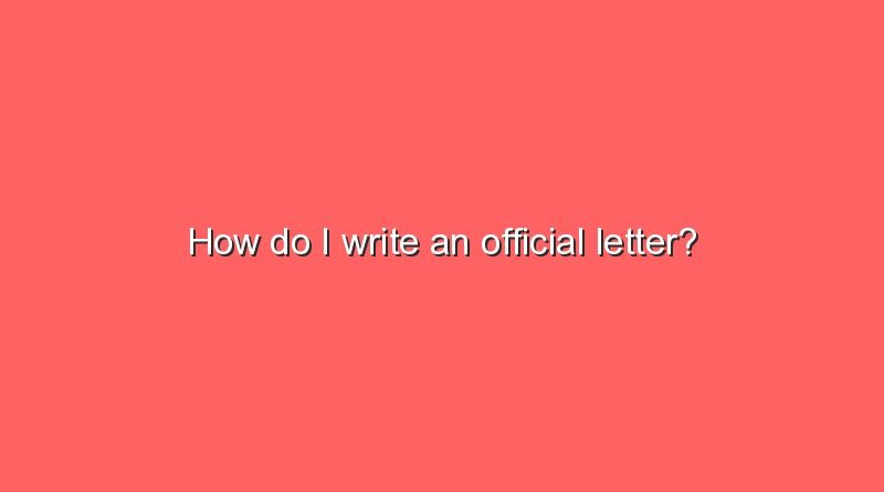 how do i write an official letter 11103