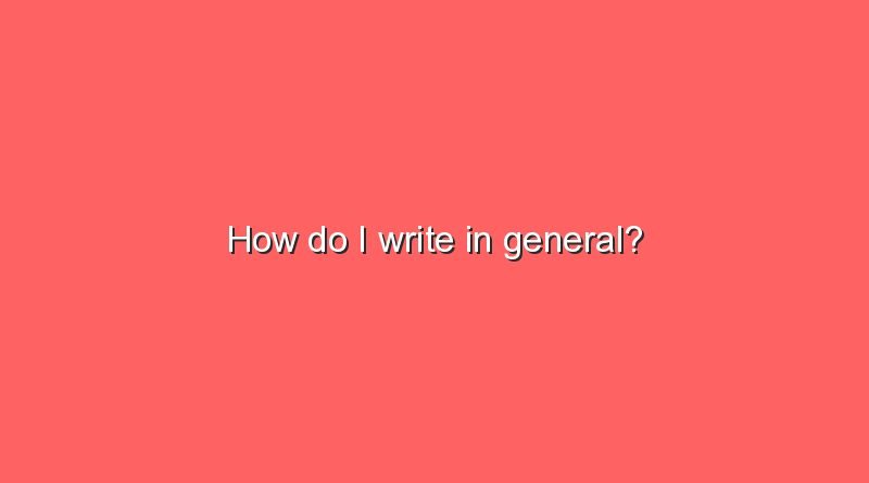 how do i write in general 8700