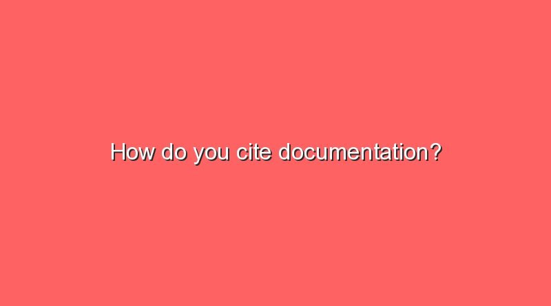 how do you cite documentation 8340