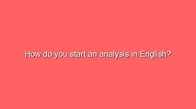 how do you start an analysis in english 8290