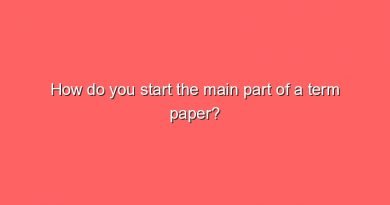 how do you start the main part of a term paper 2 7547