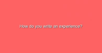 how do you write an experience 8963