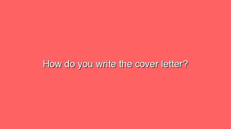 how do you write the cover letter 10669