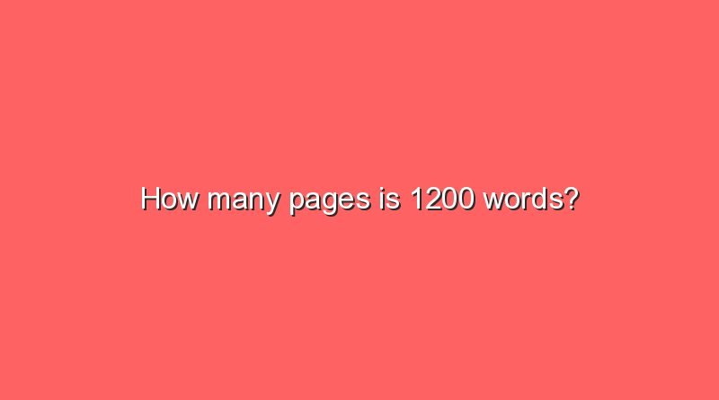how many pages is 1200 words 2 7191