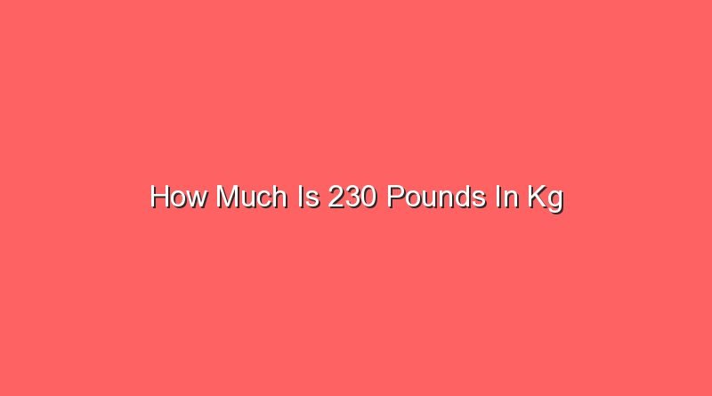 how much is 230 pounds in kg 13541