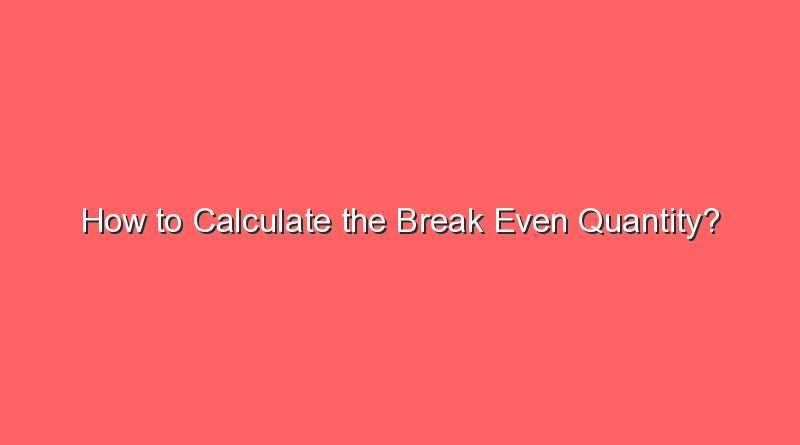 how to calculate the break even quantity 9639
