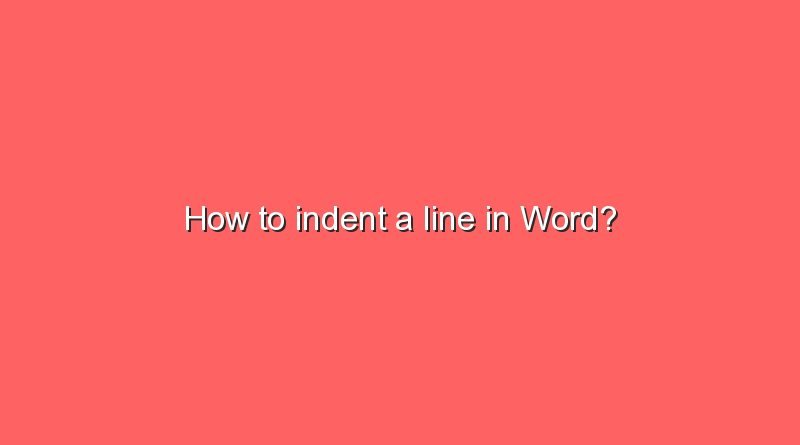 how to indent a line in word 8305