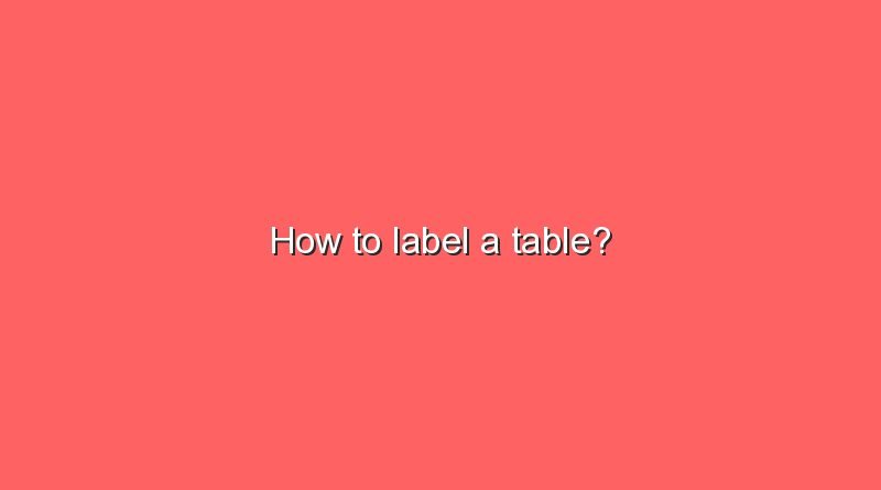 how to label a table 11003