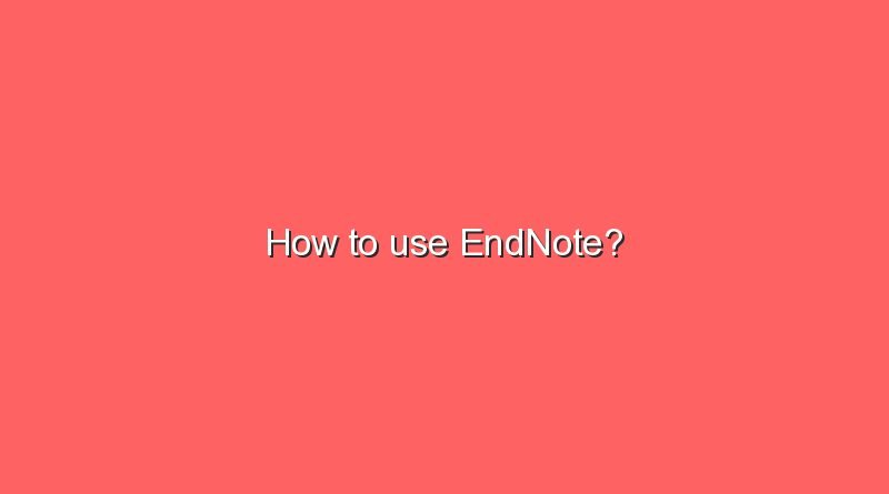 how to use endnote 10010