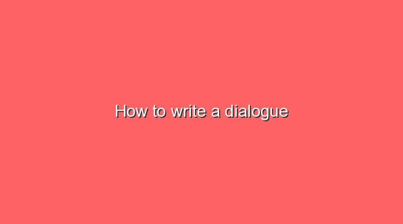 how to write a dialogue 8950