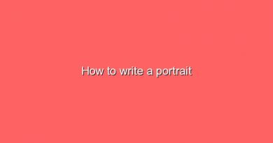 how to write a portrait 10698
