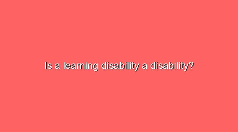 is a learning disability a disability 8971