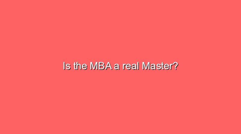 is the mba a real master 8262