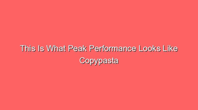 this is what peak performance looks like copypasta 17384