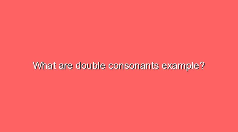 what are double consonants example 9471