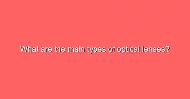 what are the main types of optical lenses 8825