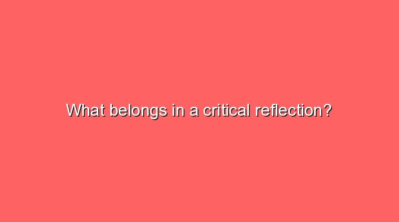 what belongs in a critical reflection 6650