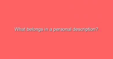 what belongs in a personal description 5217