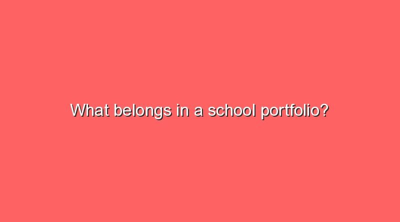 what belongs in a school portfolio 10264