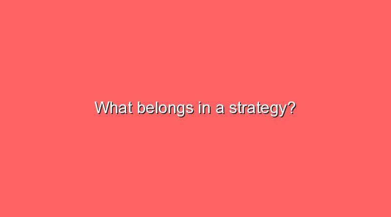 what belongs in a strategy 9741