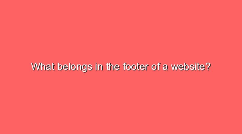 what belongs in the footer of a website 9832