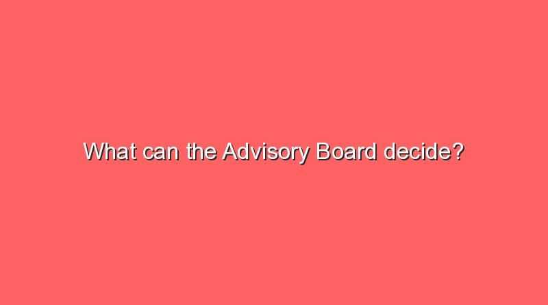 what can the advisory board decide 11505