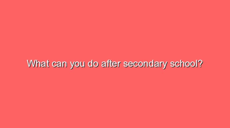 what can you do after secondary school 8491