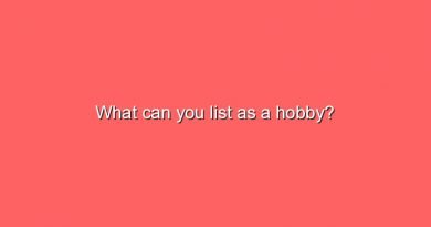 what can you list as a hobby 10219