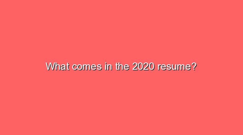 what comes in the 2020 resume 6100