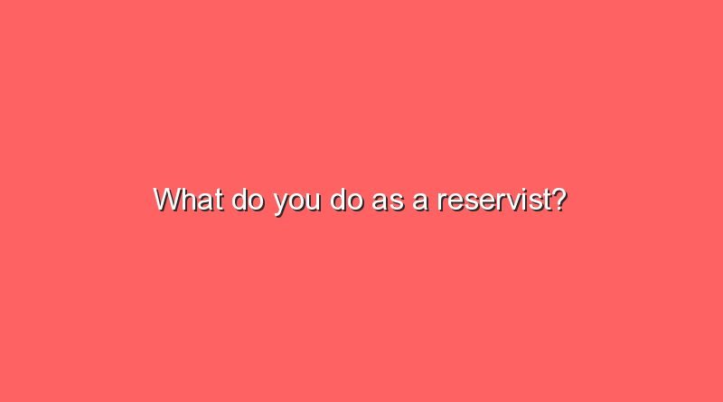what do you do as a reservist 9135