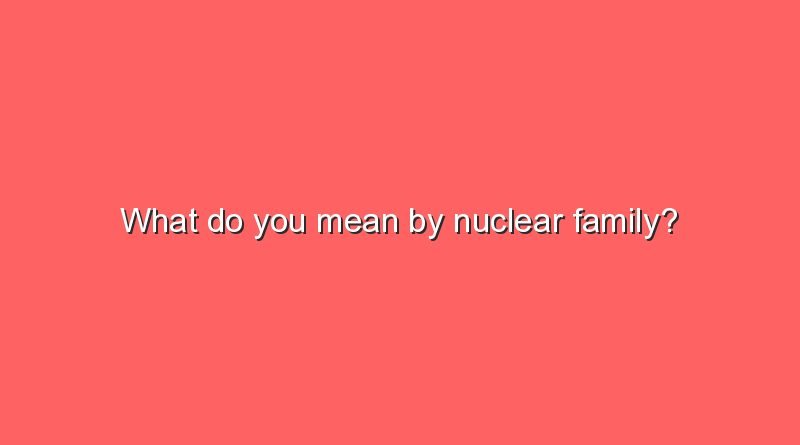 what do you mean by nuclear family 11115