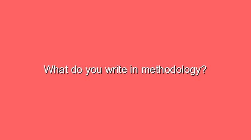 what do you write in methodology 8711