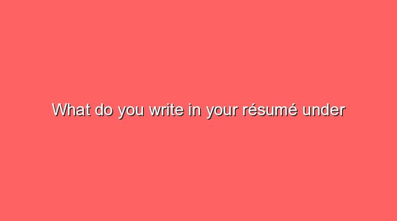 what do you write in your resume under knowledge and skills 2 6305
