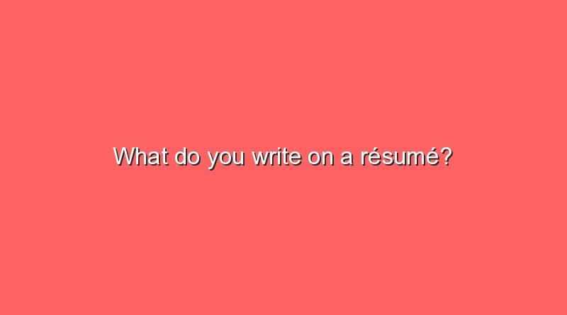 what do you write on a resume 2 5070