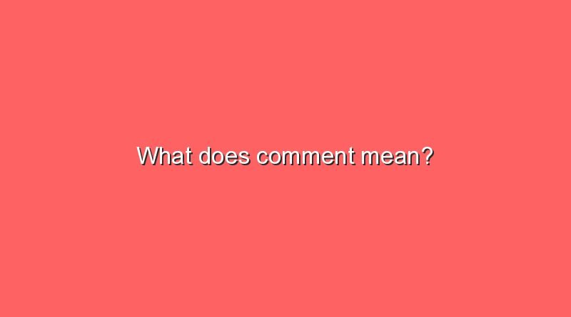 what does comment mean 7540