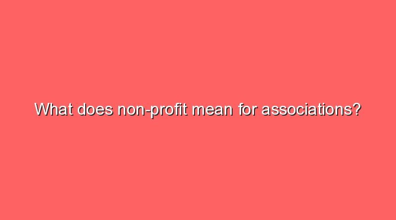 what does non profit mean for associations 8381