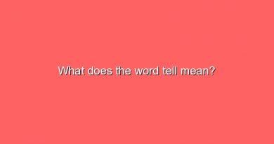what does the word tell mean 11157
