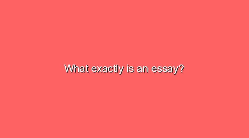 what exactly is an essay 6245